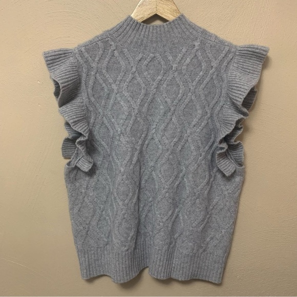 Aqua Cashmere Diamond Knit Cashmere Sweater Vest Gray Grey Size Large - Picture 4 of 5
